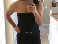 Cd modeling skimpy black dress