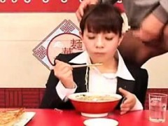 Asian Gal Is Having A Meal And He Jerks Off In It For Her T