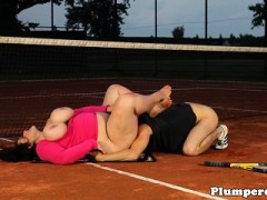 Real Plumper Queening Her Tennis Trainer